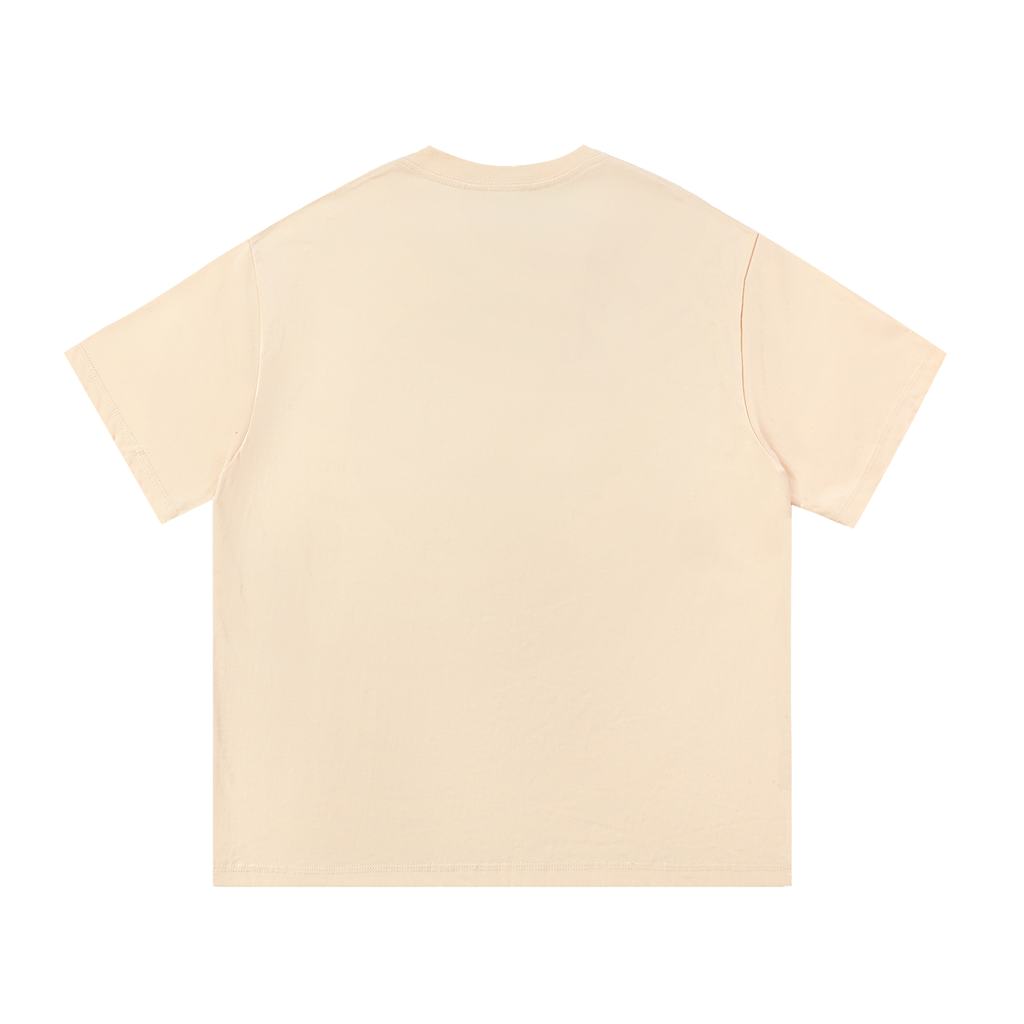 The Name Tee in bone, back view, blank