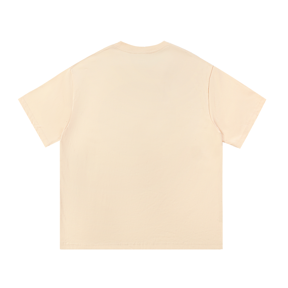 The Name Tee in bone, back view, blank