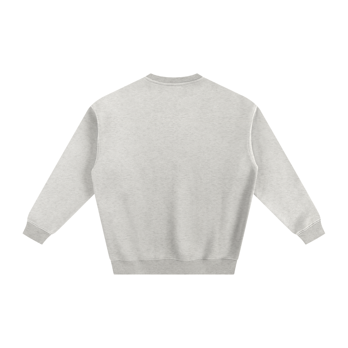 The Arc Crewneck in Oat, back: plain oat heather heavyweight crewneck sweatshirt with no print