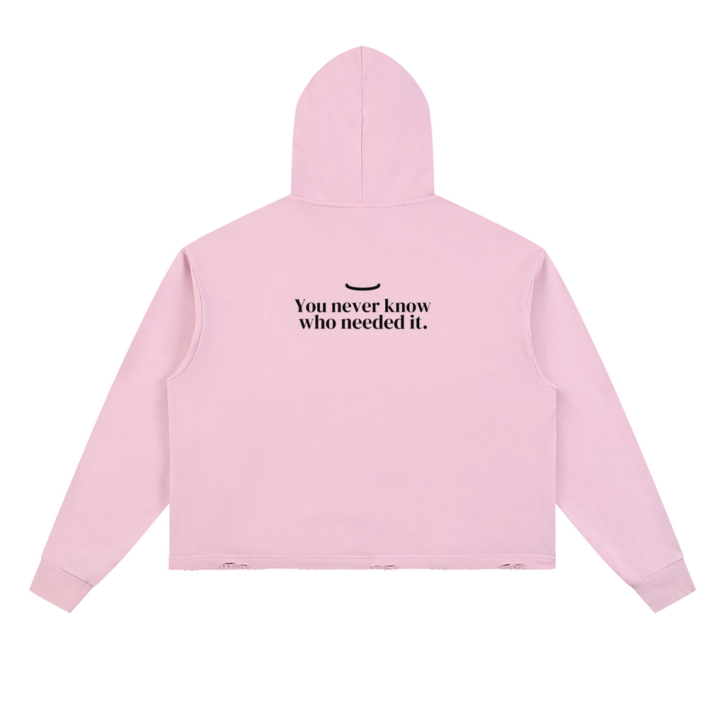 The Washed Hoodie in Pink, back: You never know who needed it. in ink