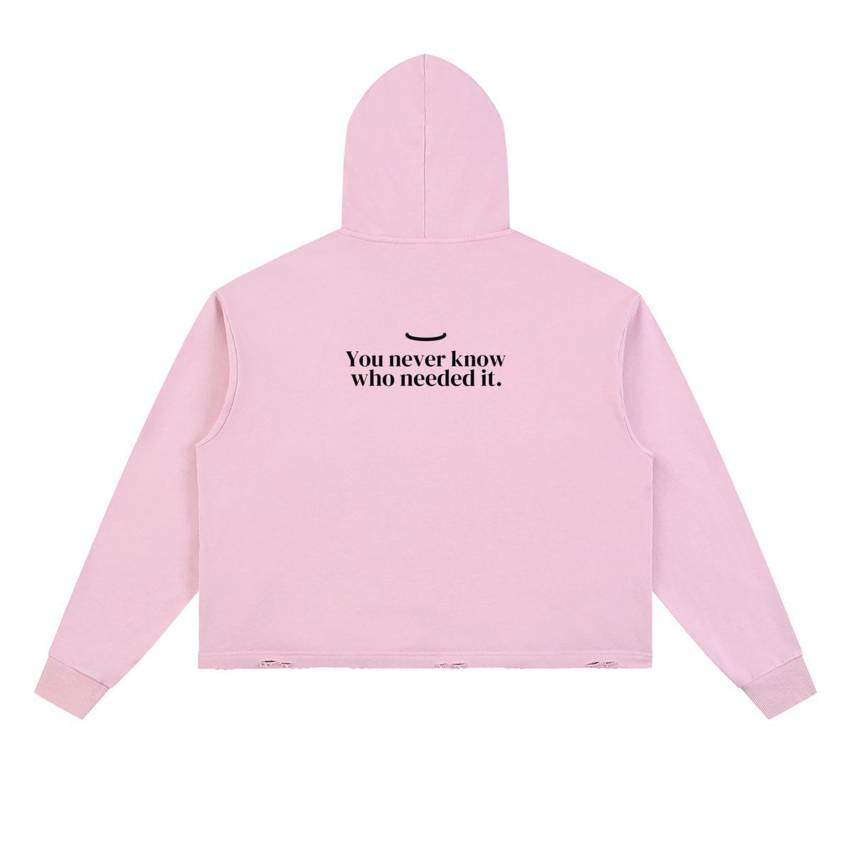 The Washed Hoodie in Pink, back: You never know who needed it. in ink